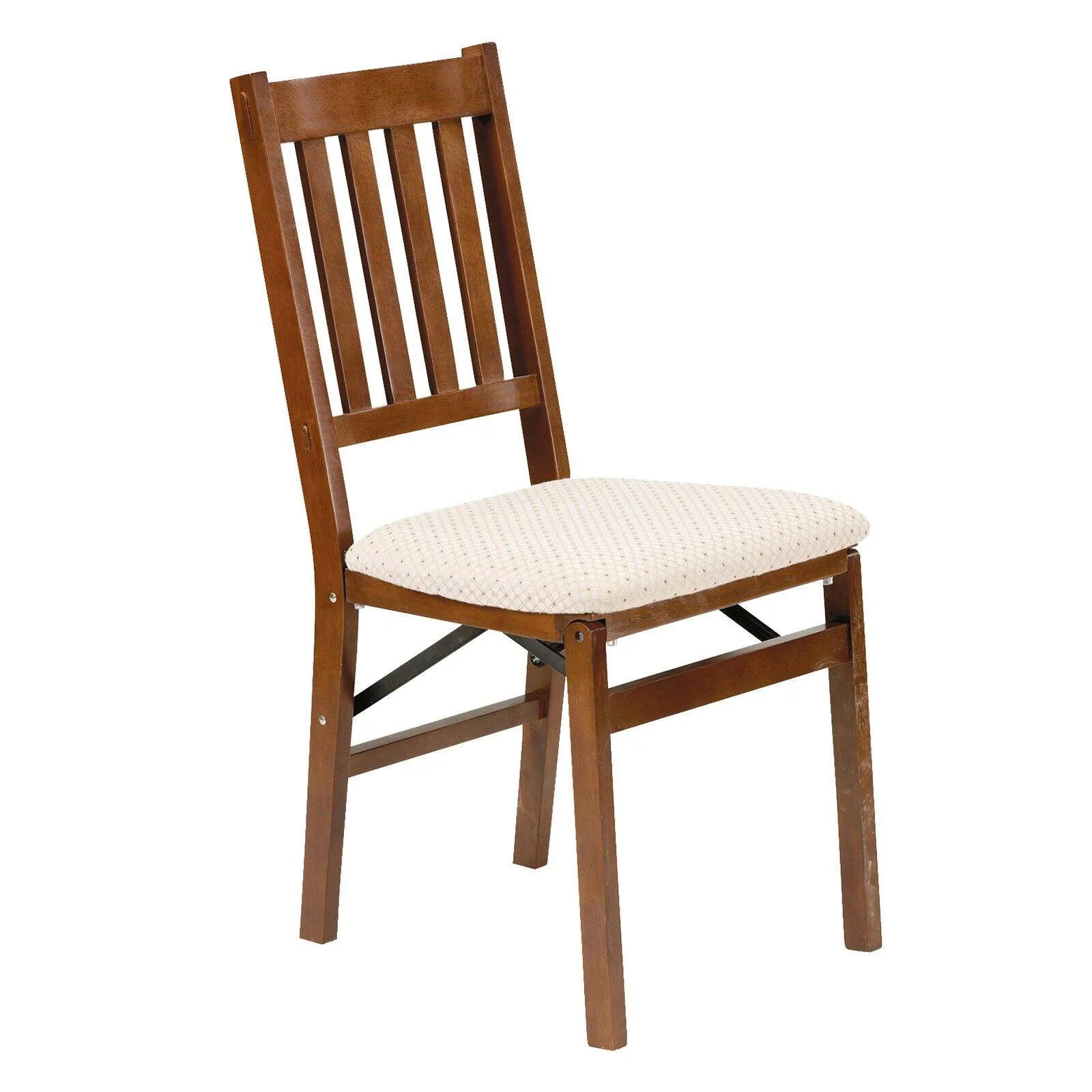 Stakmore Arts and Craft Harwood Folding Chair with Blush Upholstery - Fruitwood (2-Pack)