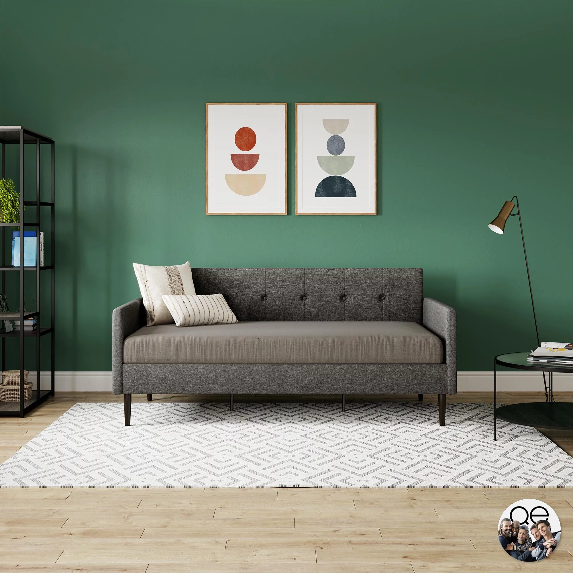 Queer Eye Wimberly Upholstered Daybed, Twin Size, Gray Linen