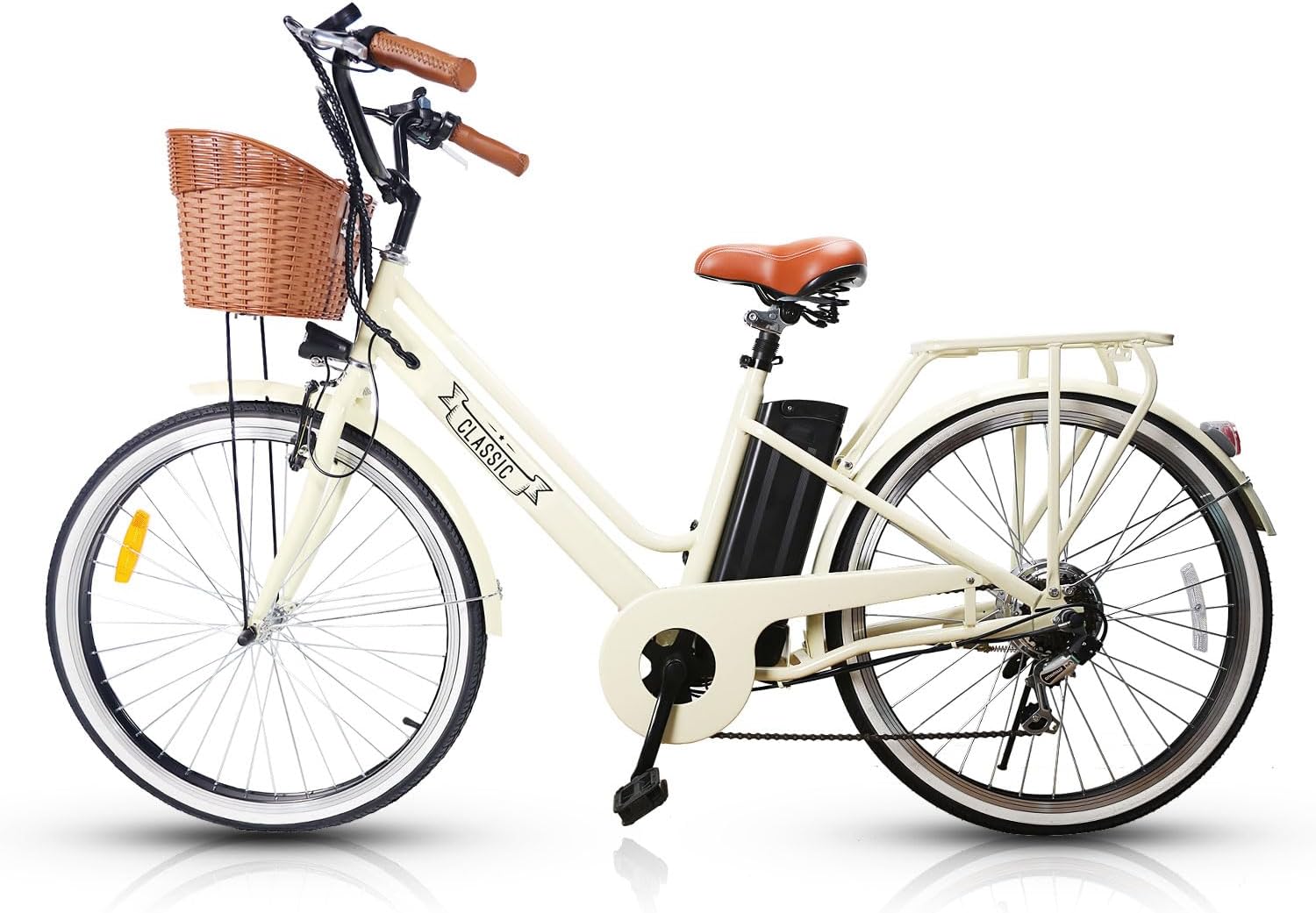 NAKTO Electric Bike, Electric Bike for Adults 26'' E-Bikes with 350W Motor, 20MPH City Bike with Front v Brake, 36V 12AH Removable Battery