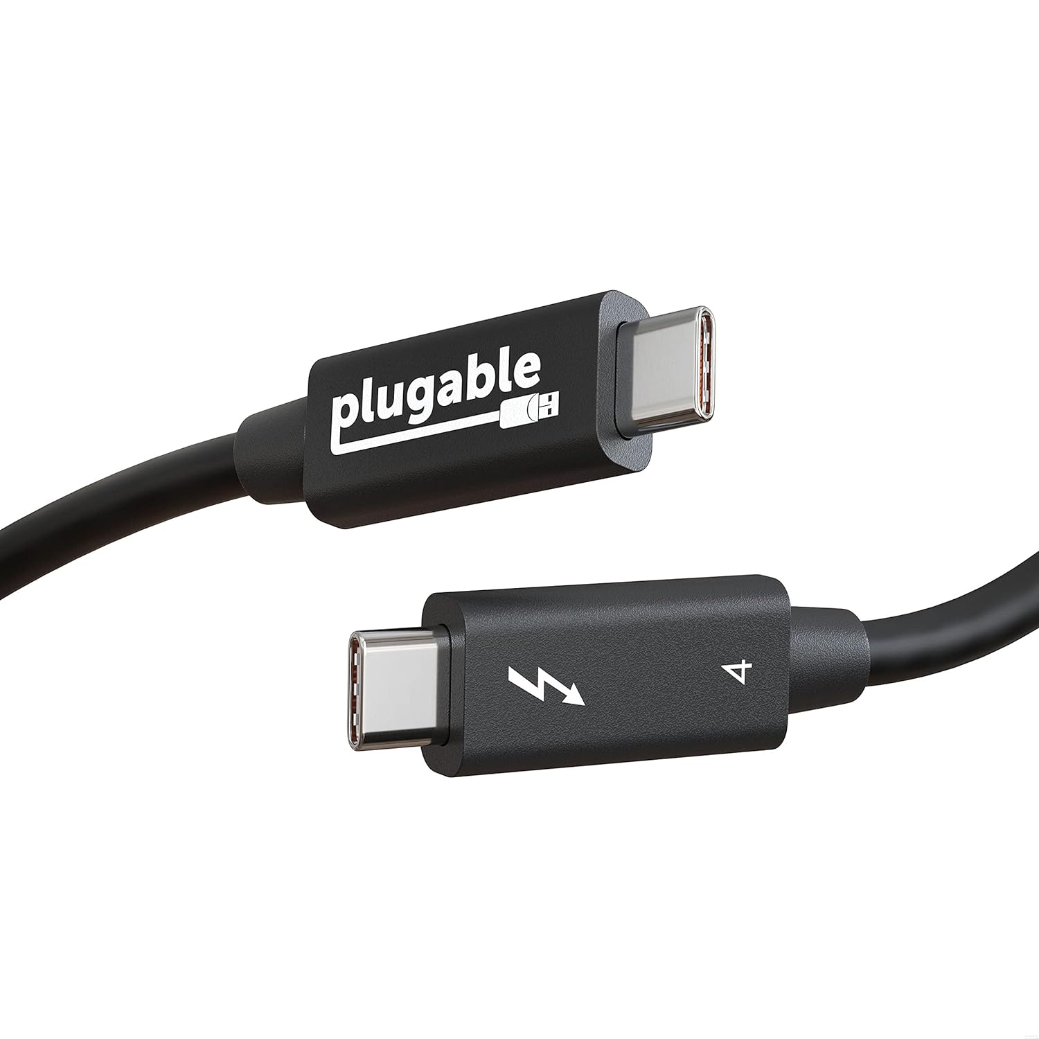 Plugable Thunderbolt 4 Cable [Thunderbolt Certified] 6.6ft USB4 Cable with 100W Charging, Single 8K or Dual 4K Displays, 40Gbps Data Transfer