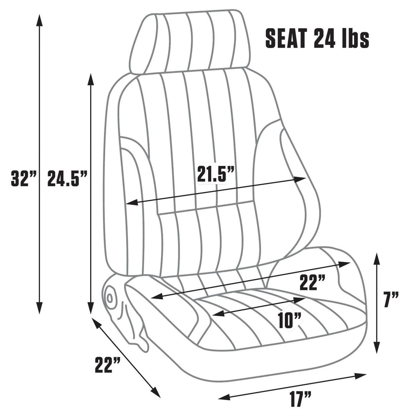 Procar 80-1000-56R Rally Seat, Passenger, Vinyl