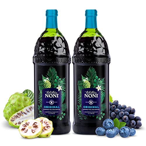 Tahitian Noni Juice by Morinda - Original and Authentic Noni Fruit Puree with Natural Blueberry & Grape (Resveratrol)