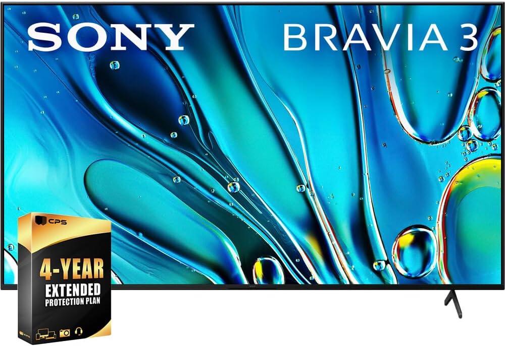 Sony K43S30 BRAVIA 3 43 inch 4K HDR Smart LED TV 2024 Bundle with 4 YR CPS Enhanced Protection Pack - Smart Home Appliances