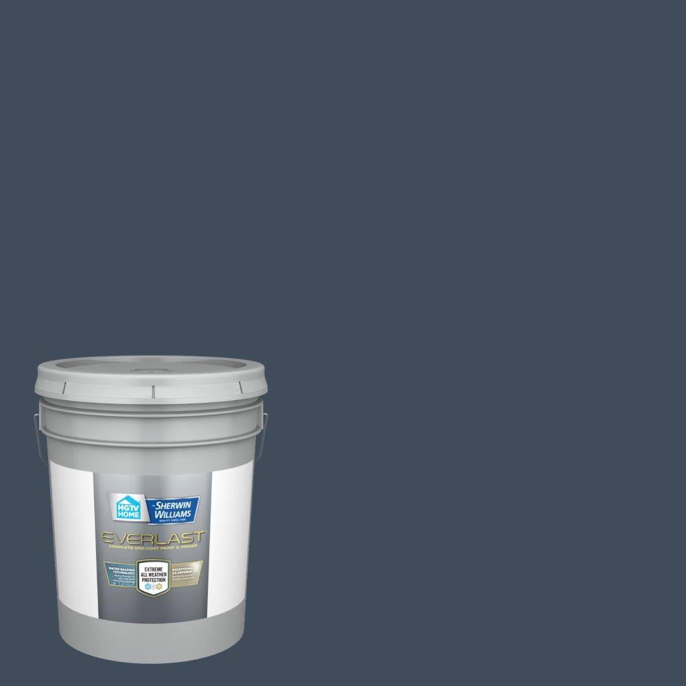 HGTV Home by Sherwin-Williams Everlast Satin Indigo Streamer Exterior Paint (5-Gallon) | 4010-4-833039