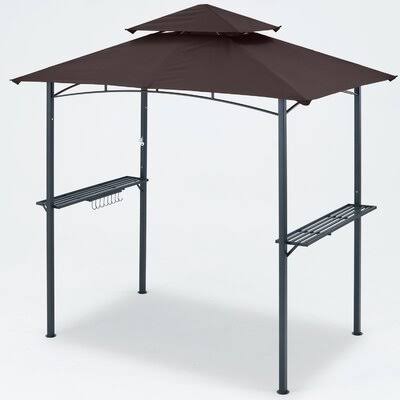 8 ft. W x 5 ft. D Steel Grill Gazebo MASTERCANOPY Roof Color: Brown