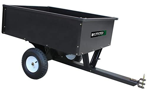 Yard Commander - 400LB Heavy Duty Tow Behind ATV Trailer Steel Dump Cart - 10-Cubic Feet Capacity - Garden Utility Trailer