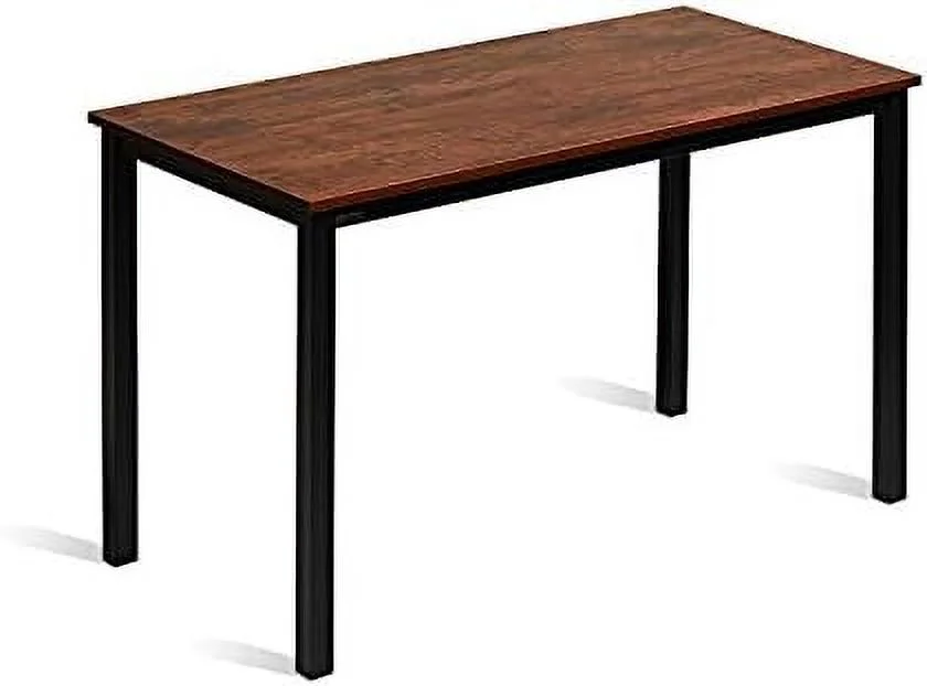 KHBIULIFE Computer Desk 55 Inch Modern Simple Large Study Writing Desk Industrial Style Laptop PC Table for Home Office  Sandalwood Board Black Leg