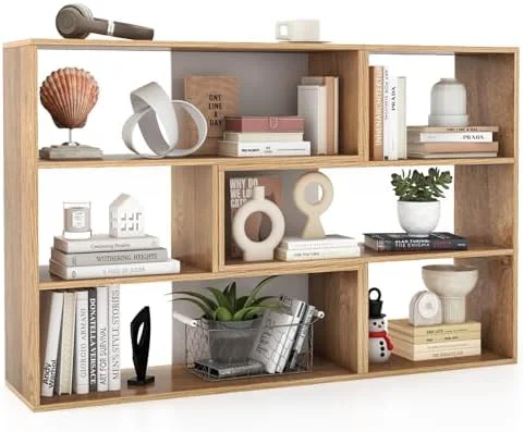 NLIBOOMLife 3-Tier Bookshelf  Wooden Convex Bookcase for Small Space  Modern Freestanding Display  Shelves  Small Book   3-Cube Bookcase with