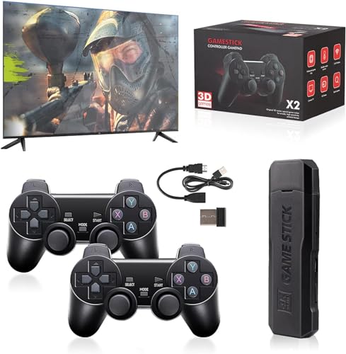 GD10 Retro Game Console TV HD Output Plug and Play Games Console Stick Consoles Preinstalled System 2 Controllers 64GB