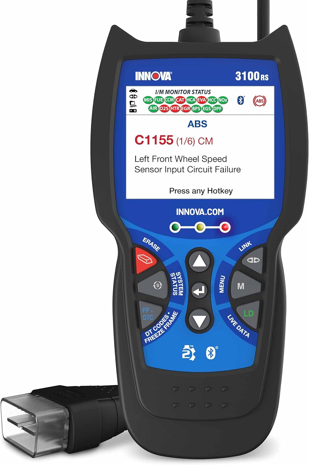 INNOVA 3100RS - OBD2 Scanner, Engine ABS SRS Scanner, Reset Oil Light, Battery/Alternator Tester, Full 10 OBD2 Modes