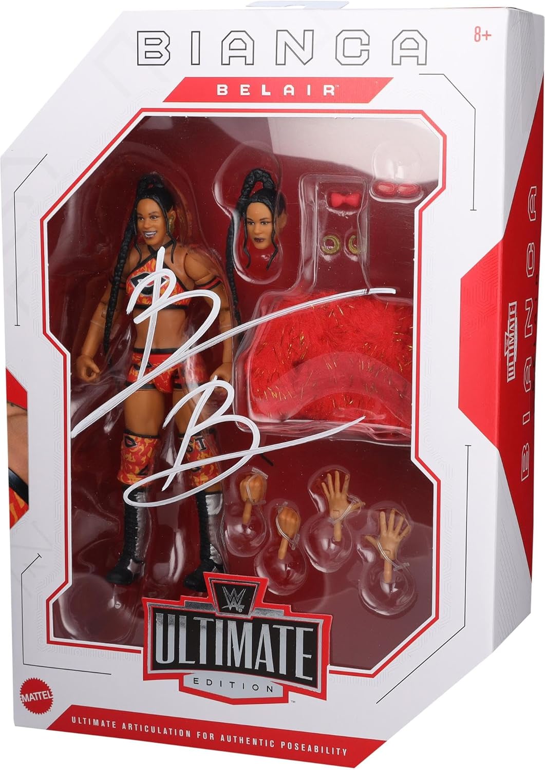 Bianca Belair WWE Autographed Mattel Ultimate Edition Wave 19 Action Figure - Autographed Wrestling Cards