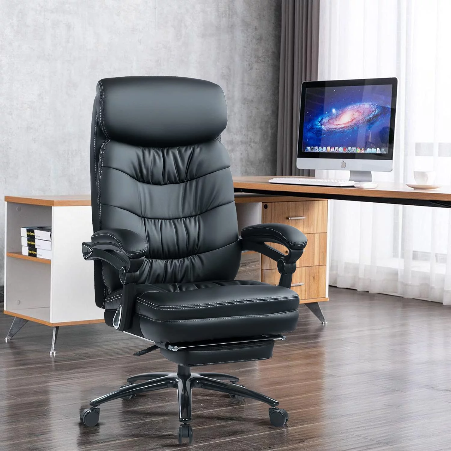 Managerial and Executive Chair with Foot Rest, 400lbs Big and Tall Office Chair with Reclining Function,Office Chair for Heavy People