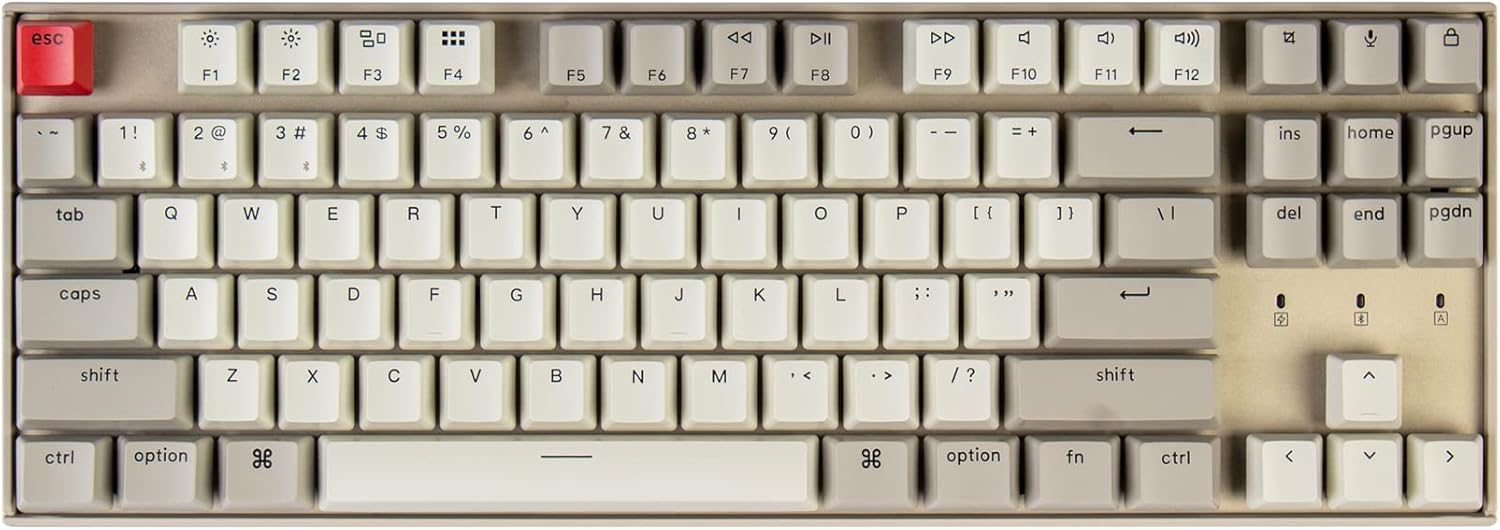 Keychron K8 Tenkeyless Layout Hot-Swappable Wireless Bluetooth Mechanical Gaming Keyboard for Mac Windows