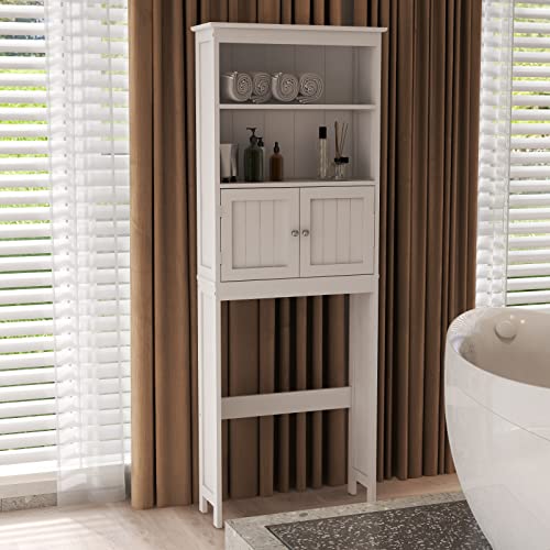 Wooden Bathroom Floor Cabinet Freestanding Storage Cabinet with a Adjustable Shelf for Office,Living Room,Kitchen Room,Entryway