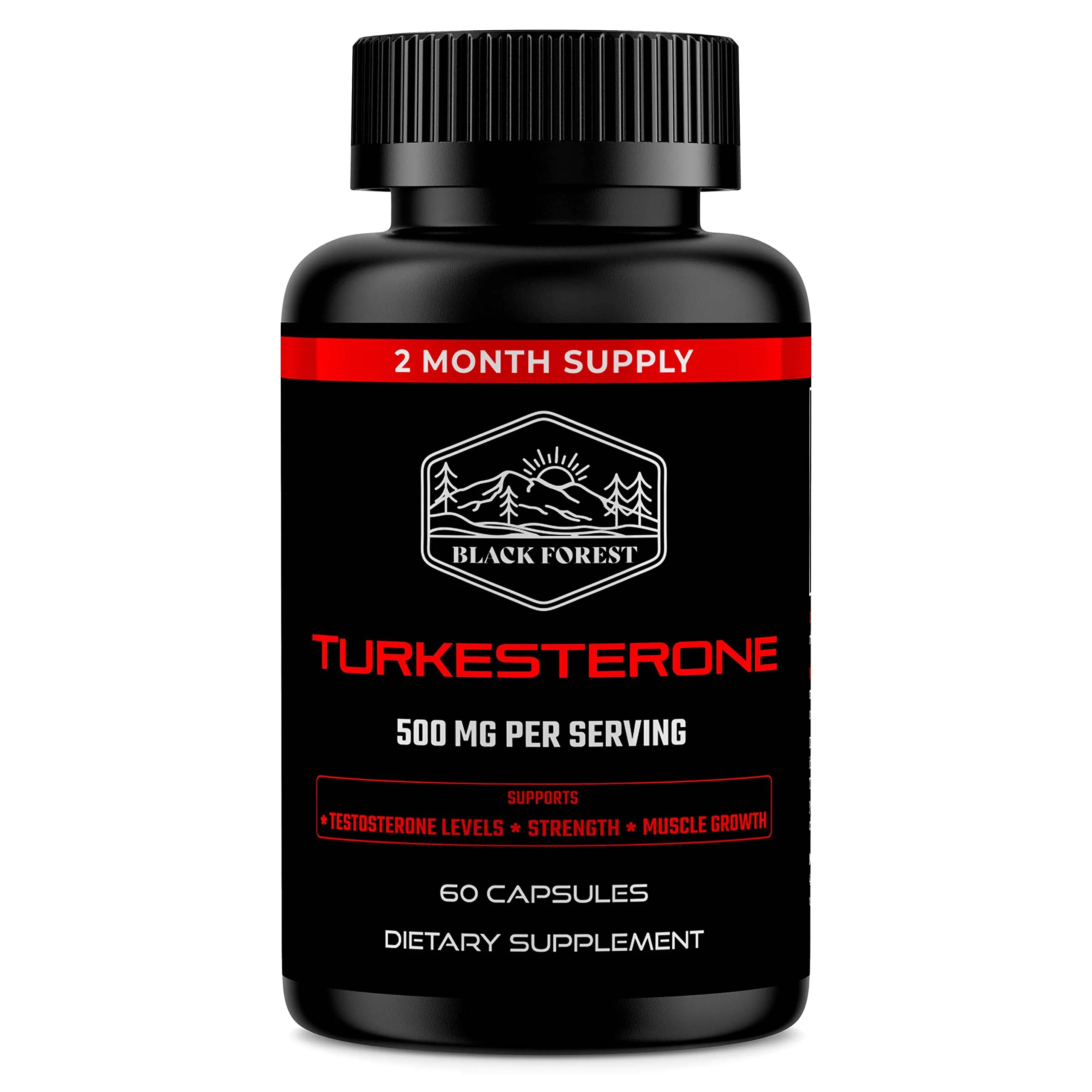 Black Forest Turkesterone Supplement 500mg Capsule (Max Purity 95% Extract) 2 Months Supply (500mg Turkesterone from 526mg of Ajuga Turkestanica)