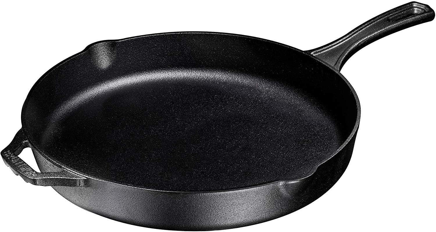 Cast Iron Skillet, Non-Stick, 12 inch Frying Pan Skillet Pan For Stove top, Oven Use & Outdoor Camping with Pour Spouts