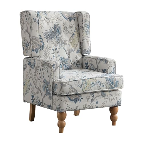 Simore Wingback Living Room Chair,Floral Upholstered Accent Chairs Set of 2