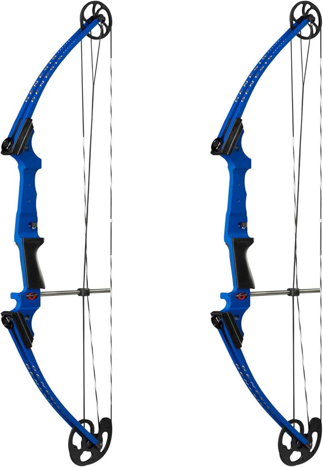 Genesis Archery Compound Bow w/Adjustable Draw Length from 15"-30" & Adjustable Draw Weight Range of 10 to 20 Pounds for Right-Handed, Blue (2 Pack)