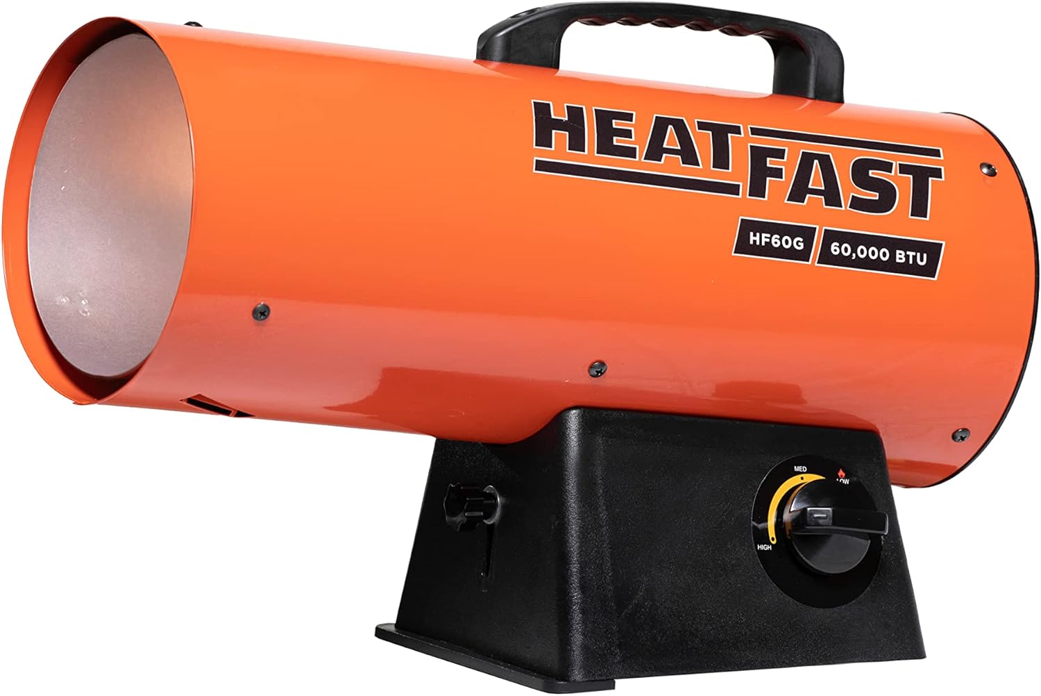 HF60G Portable Home, Jobsite, Construction Site Forced Air Liquid Propane Salamander Torpedo Space Heater with Variable Temperature Control, 60