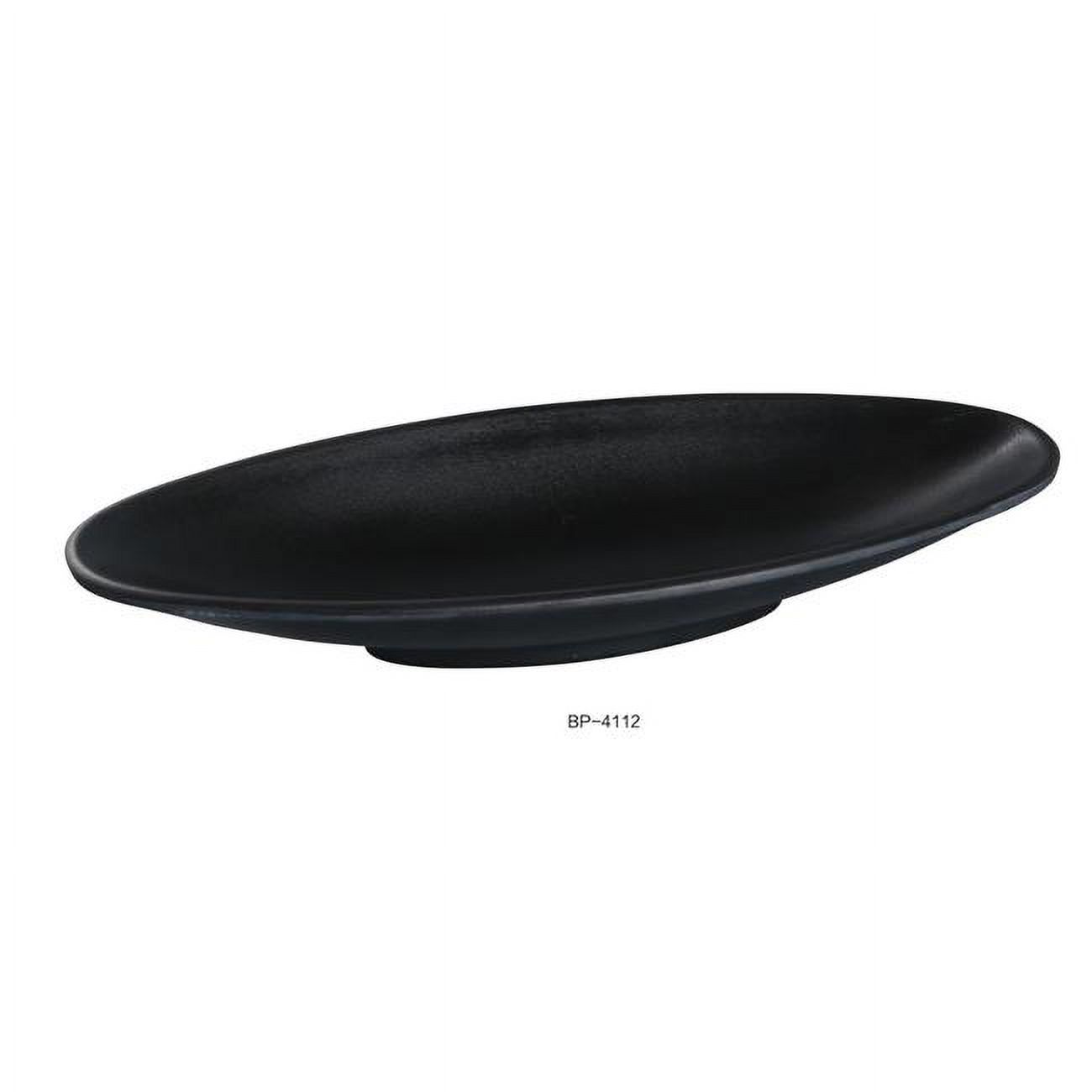 Yanco  Black Pearl-2 Deep Boat Plate, Black - Pack of 12