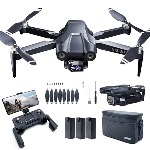 CHUBORY X10 PRO GPS Drone with Camera for Adults 4K UHD, 90 Min Long Flight Time,3280 FT Long Control Range, Auto Return, Follow Me, Brushless Motor