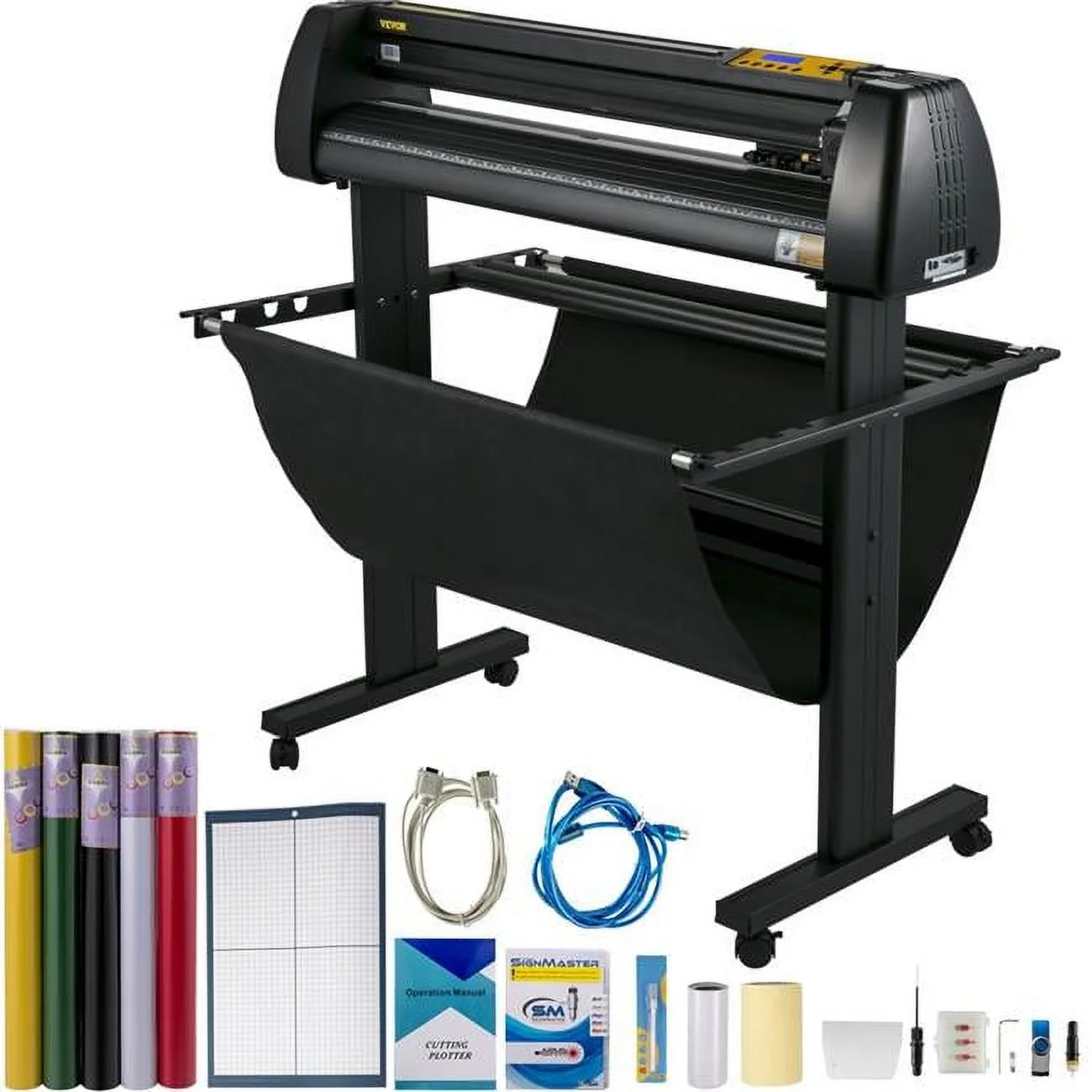 Vevor  Vinyl Cutter 34 in. Bundle, Vinyl Cutter Machine Manual Vinyl Printer LCD Display Plotter Cutter Sign Cutting with Signmaster Software