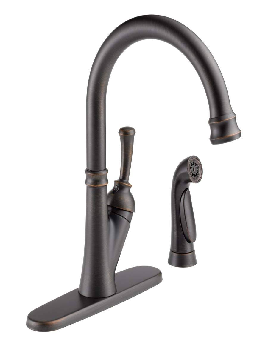Delta Savile Venetian Bronze 1-Handle Deck Mount High-Arc Kitchen Faucet