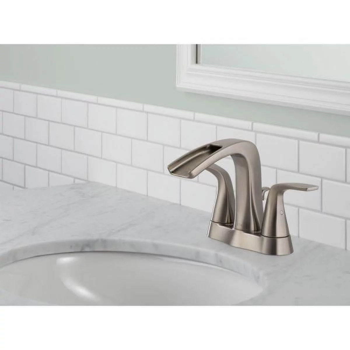 Delta Tolva 4 in. Centerset 2-Handle Bathroom Faucet in Brushed Nickel