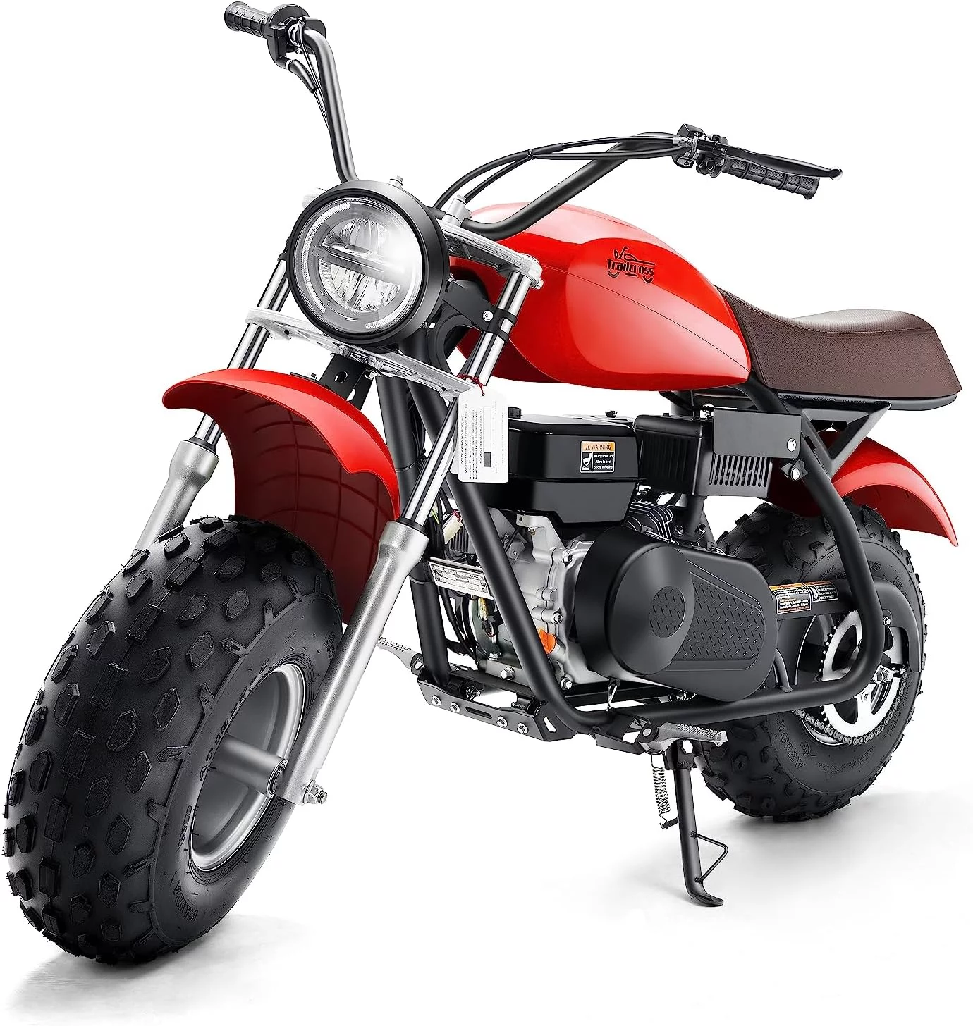 Seangles Off Road 196cc Mini Bike Gas Power Trail Bike Dirt Bike for Kids Youths Adults, Tested and Fully Assembled (Red) - Radiant Selections