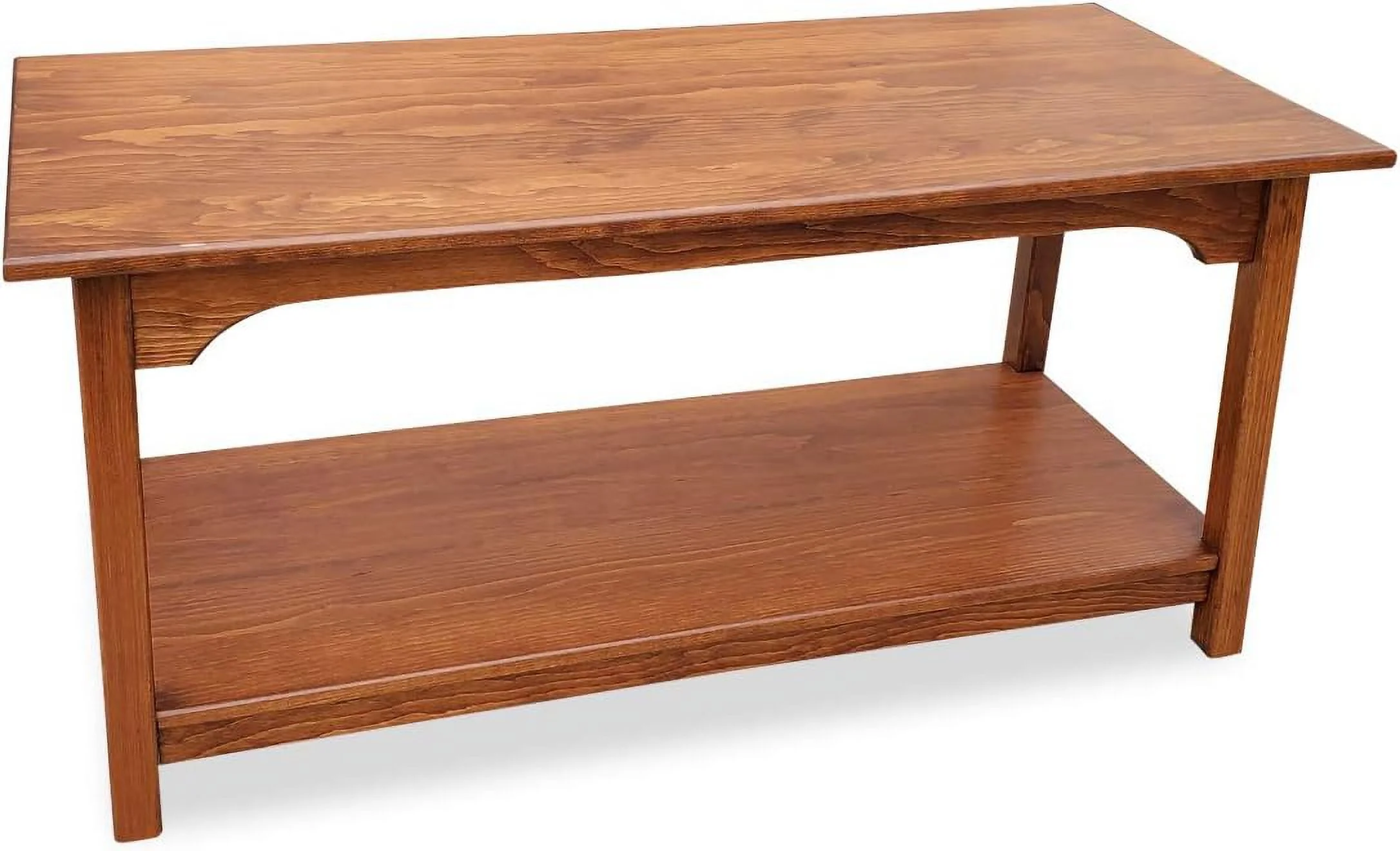 Rustic Wood Shaker Coffee Table Amish Furniture, 2 Tier Shelves Farmhouse Coffee Tables Made From Durable Real Wood, Coffee Tables For Living Room