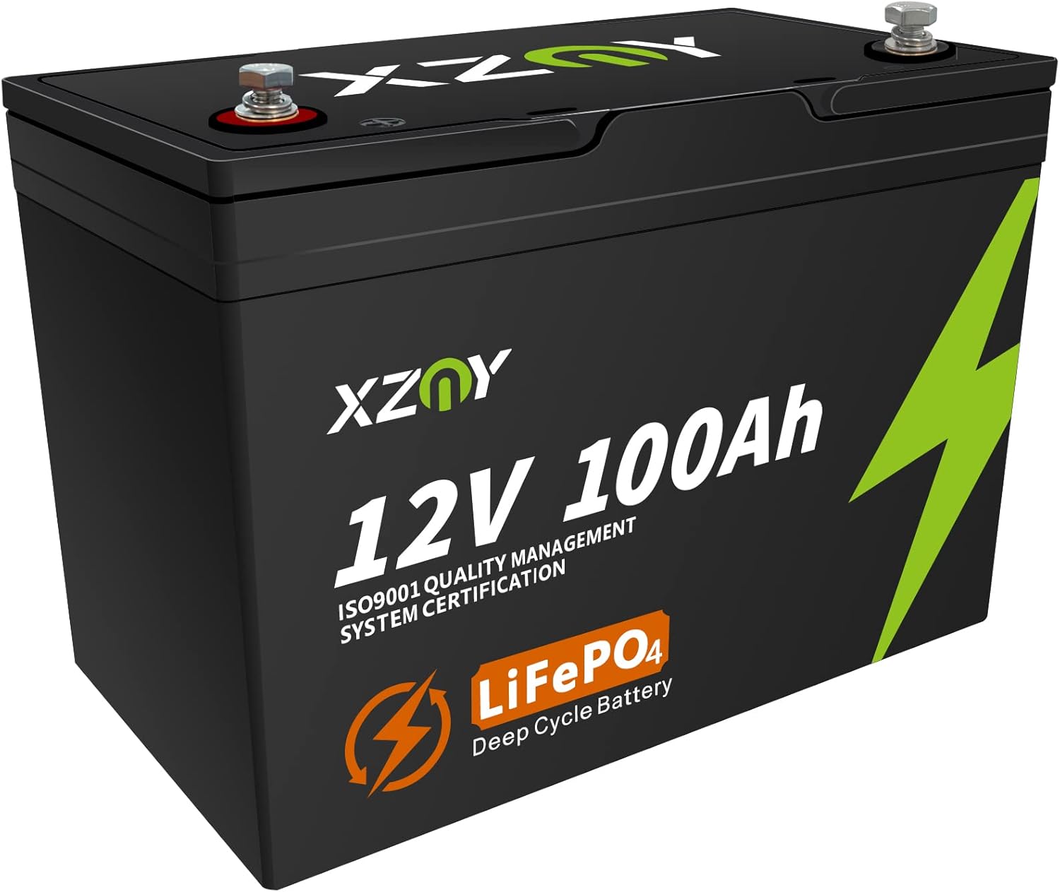 XZNY 12V 100Ah Deep Cycle LiFePO4 Battery, 5000+ Cycles 12V Rechargeable Lithium Battery Built-in 120A BMS, 12V LiFePO4 Battery for Solar Home, RV