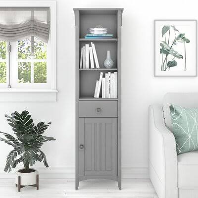 Salina 68.11&& H x 18.9&& W Standard Bookcase Three Posts Color: Gray