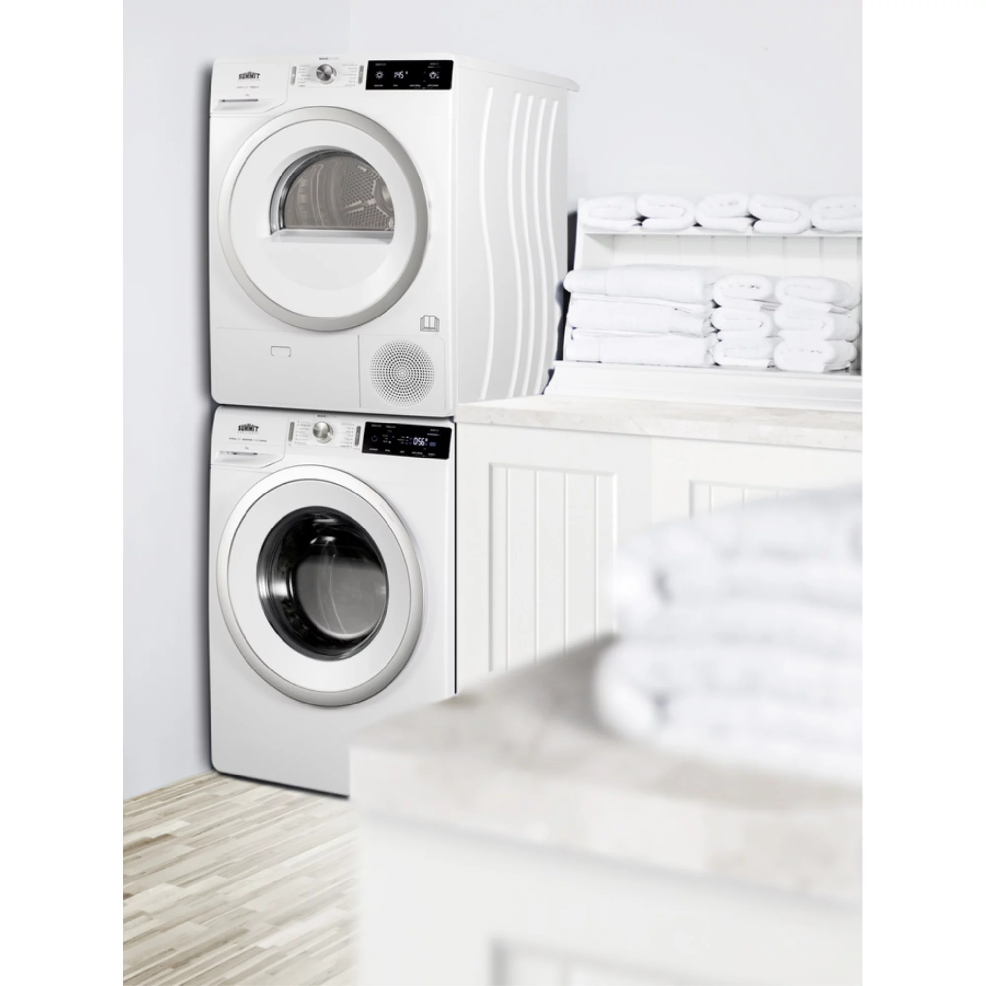 Summit Sls24w3p 24" Wide 2.3 Cu. Ft. Front Load Washer And 24" Wide 3.88 Cu. Ft. Electric
