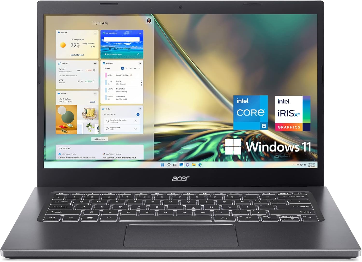 Acer Aspire 5 A514-55-545G Slim Laptop | 14.0" Full HD IPS Display | 12th Gen Intel Core i5-1235U | 8GB DDR4 | 512GB NVMe Gen 4 SSD | 802.11ax Wi-Fi
