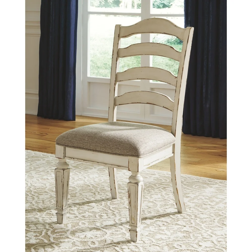 Signature Design by Ashley  Nettle Bank Chipped White Dining Room Chair (Set of 2)