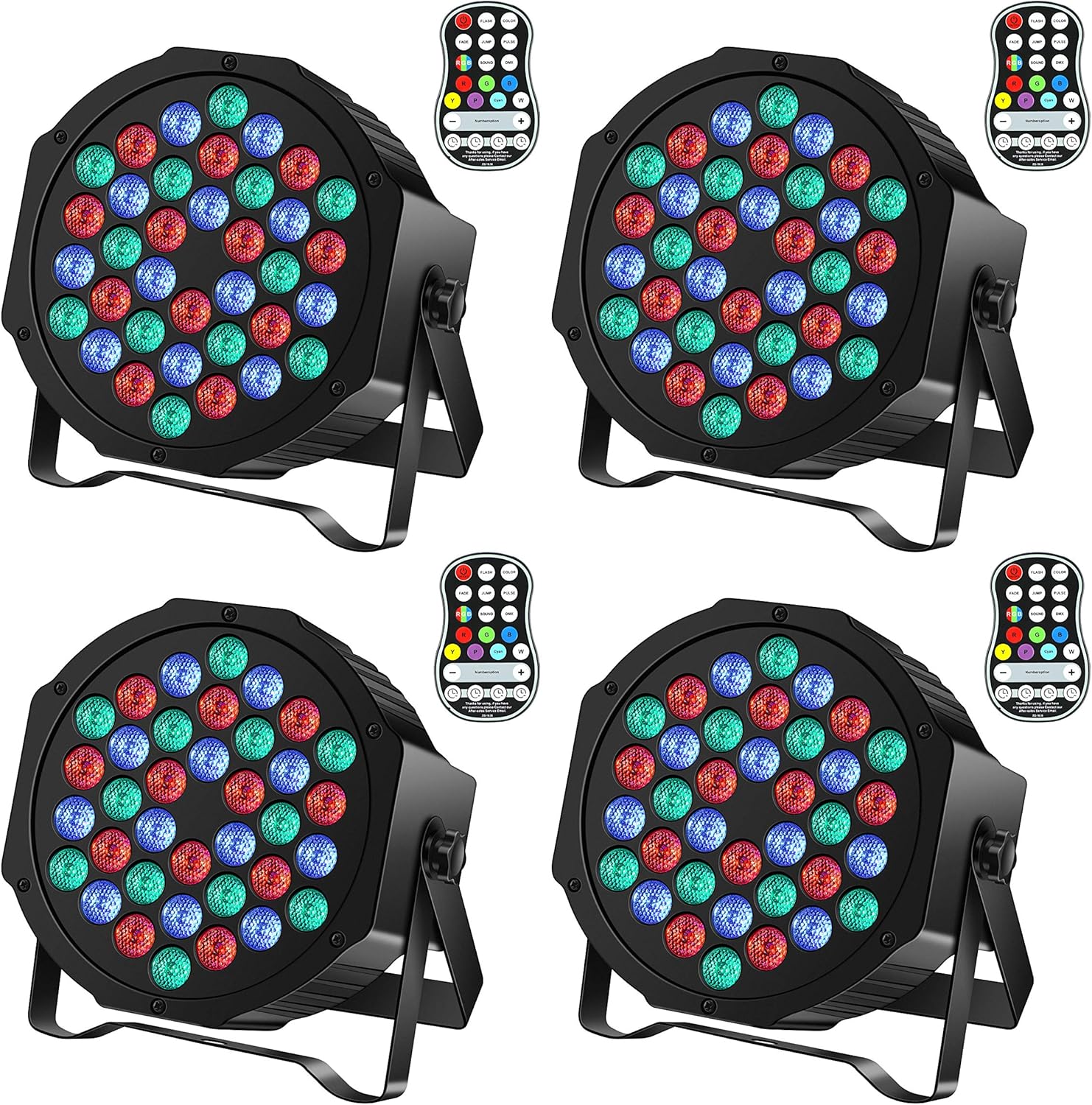 Rechargeable Par Can Lights U`King Wireless LED Uplights Battery Powered Uplighting with RGB 36W Stage Lighting Up Lights for Wedding DJ Disco Events