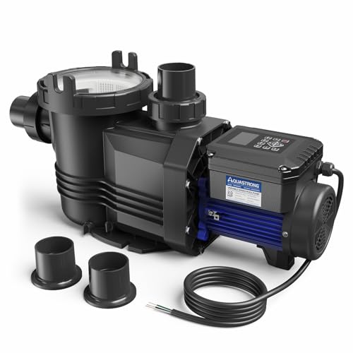 AQUASTRONG Variable Speed Pool Pump, 2 HP, 220V, 10566GPH, In/Above Pool Pump, Energy Efficient, High Flow