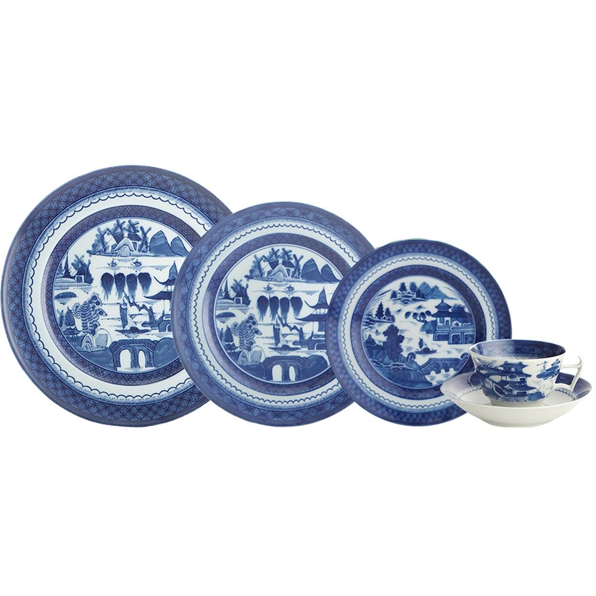 Mottahedeh Blue Canton Five Piece Place Setting