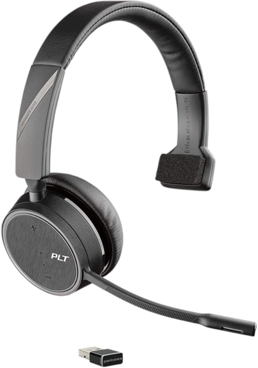 Plantronics - Voyager 4210 UC USB-A with Charge Stand (Poly) - Bluetooth Single-Ear (Monaural) Headset - Connect to PC, Mac, & Desk Phone