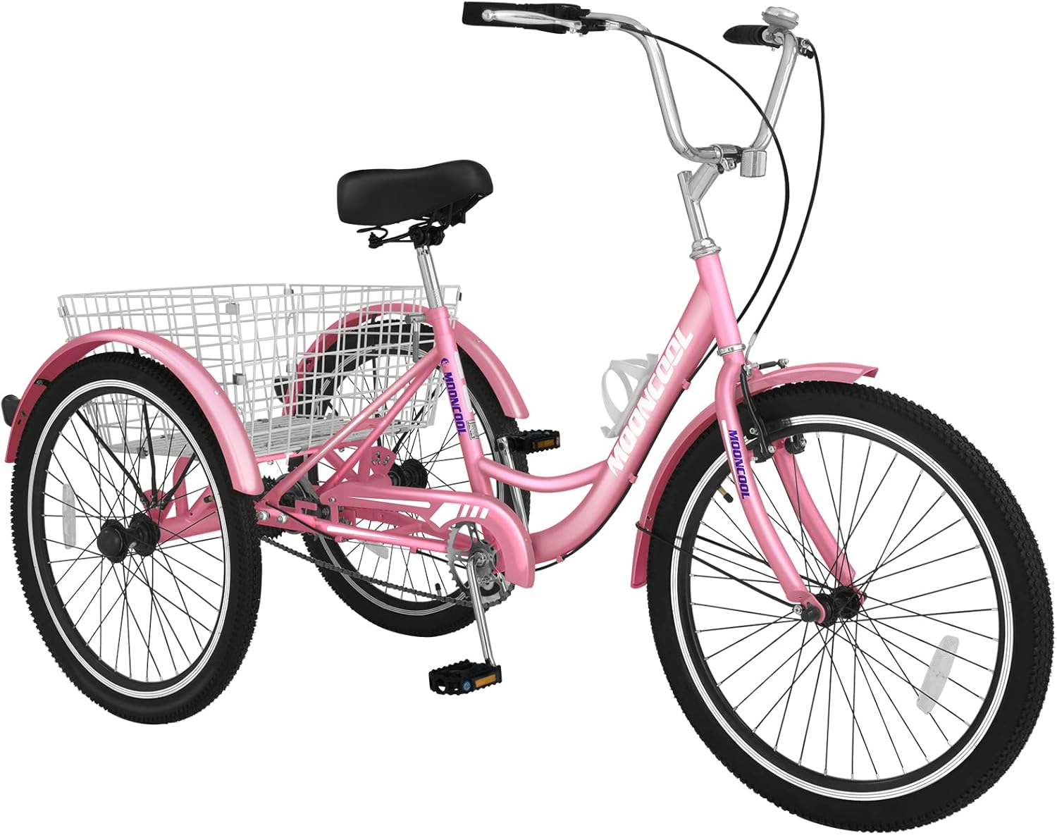 24 Inch Adult Tricycles, Single Speed Adult Trikes 3 Wheel Bikes