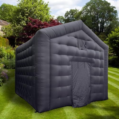 Black Inflatable Cube Wedding Tent Square Gazebo Event Room Big Mobile Portable Night Club Party Pavilion for Backyard/Outdoor Events(15ftx15ft)