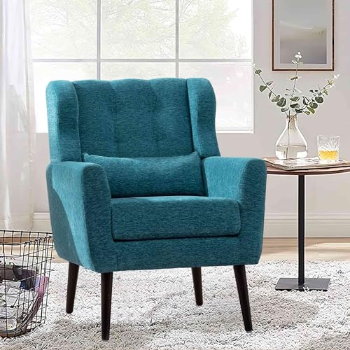 Modern Accent Chair Set of 2,Upholstered Foam Filled Living Room Chairs,Comfy Reading Chair,Mid Century Modern Chair with Chenille Fabric