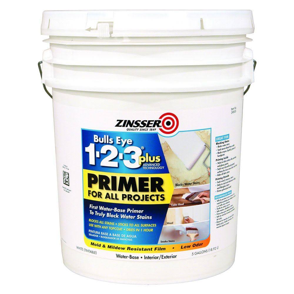 Zinsser 249935 5 Gal Bulls Eye 1-2-3 Plus Primer - White