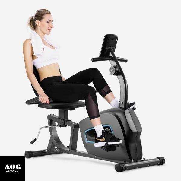 Maxkare Exercise Bike Indoor Recumbent Exercise Bike Stationary with Adjustable Seat and 8 Resistance Level Seat Height Adjustment