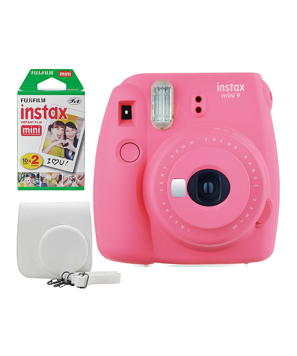 Fujifilm Instax Mini 9 Instant Film Camera - Flamingo Pink - includes Bundle with Case and Film