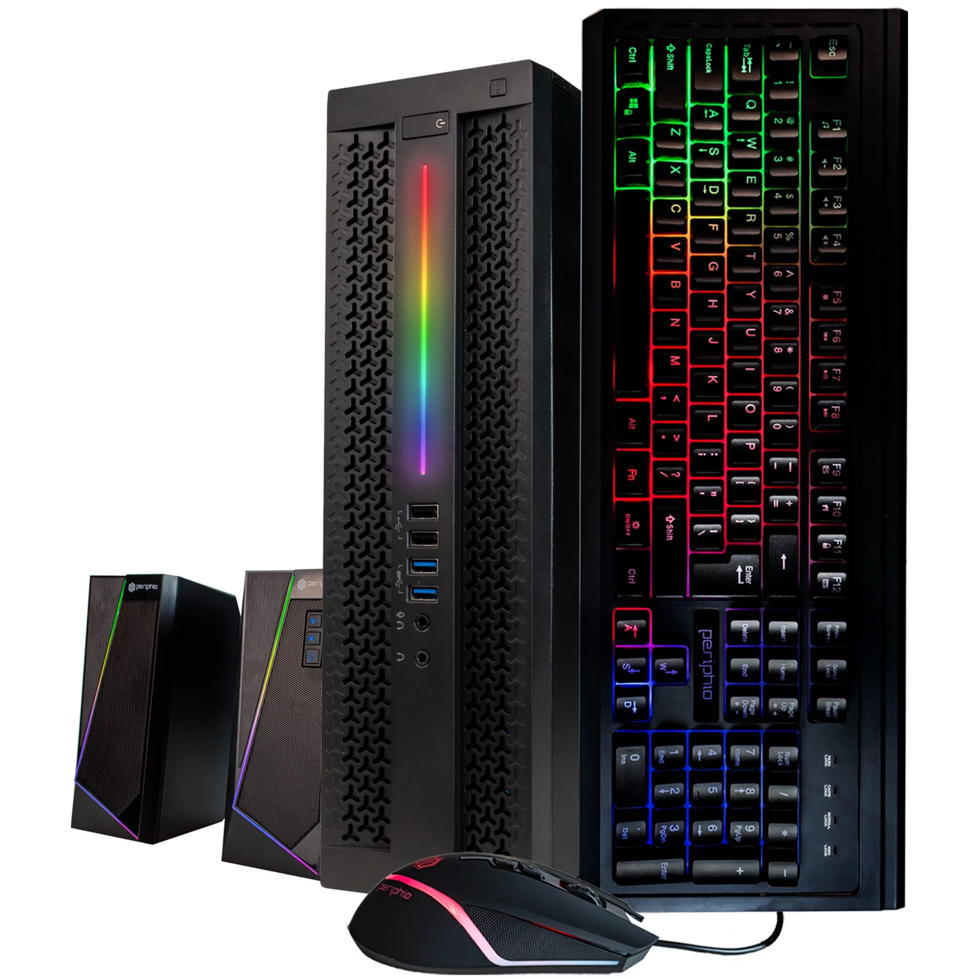 Restored ProDesk 600G1 Desktop Computer PC w/ Custom RGB Lighting, Intel Quad Core i5, 16GB DDR3 RAM, 512GB SSD, WIFI, RGB Keyboard