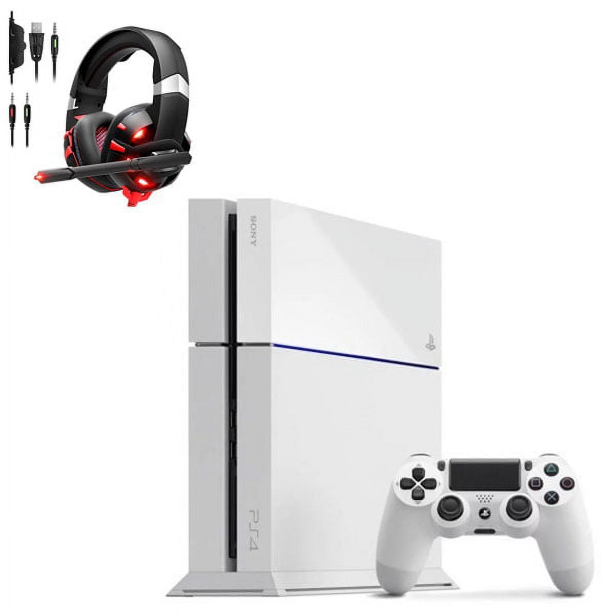 Pre-Owned Sony PlayStation 4 500GB Gaming Console White Included BOLT AXTION Bundle (Refurbished: Like New)