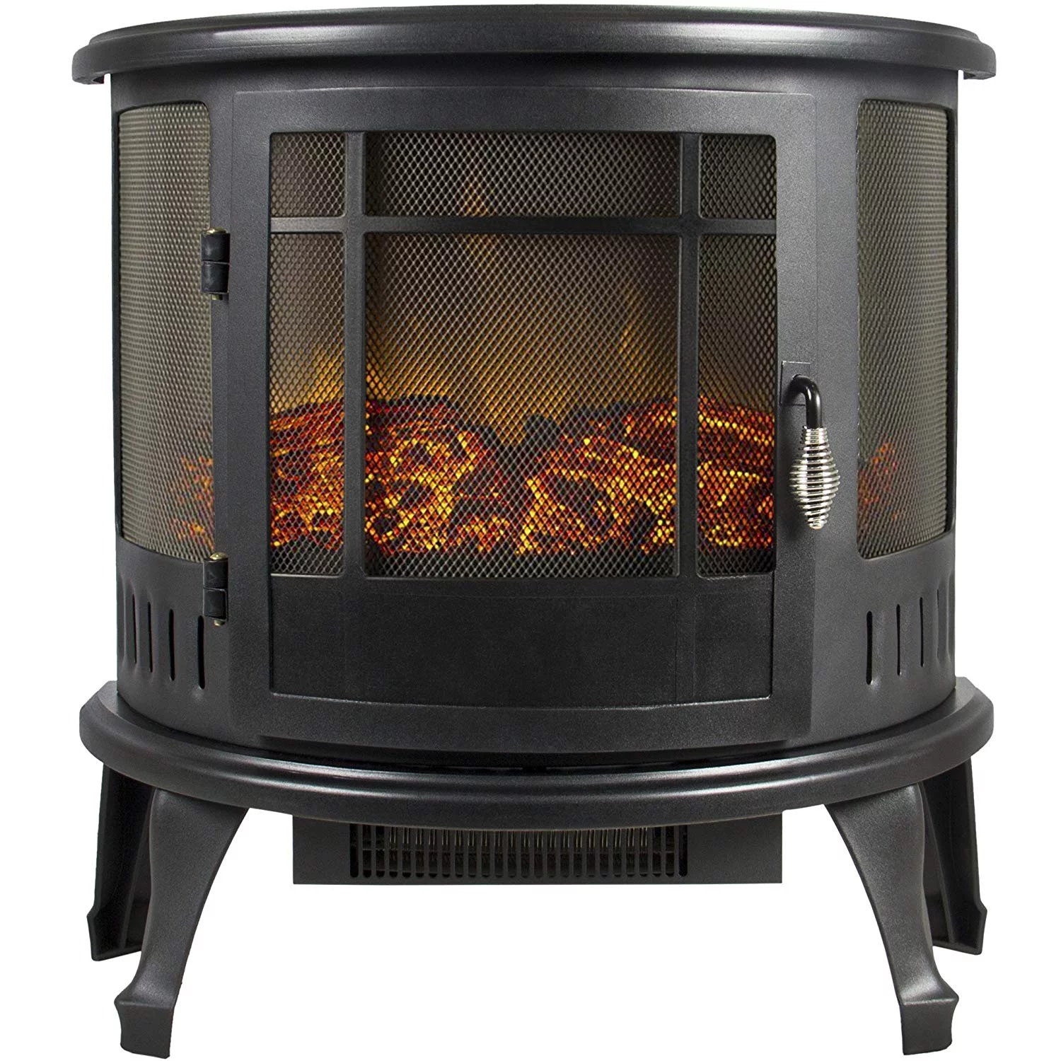 E-Flame USA Regal Free Standing Electric Fireplace Stove - Black