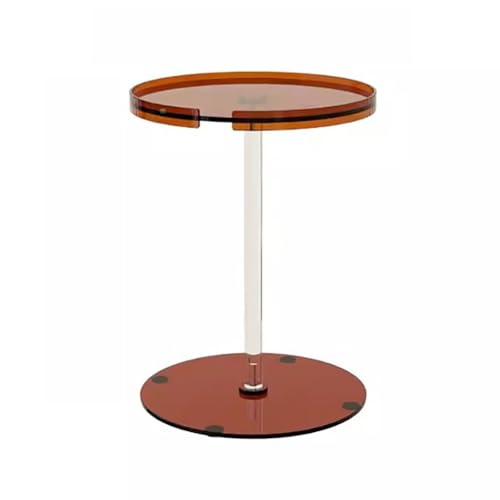 Transparent Acrylic Side Table, Round Slim Nightstand, Simple Lucite Vase Display Table, Home Decor Small Table, 40 * 53Cm,Sofa Side Table