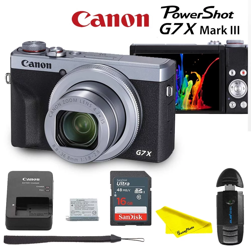 Canon PowerShot G7 X Mark III Digital Camera (silver) + Buzz-Photo Basic Kit - Curated Treasures Market